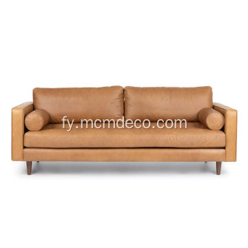 Mids ieu Moderne Sven Charme Tan Leather Sofa